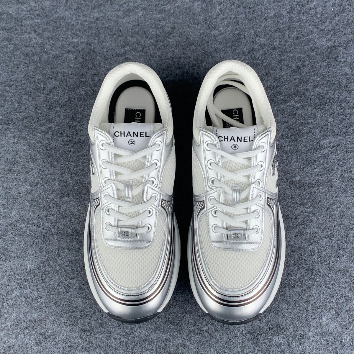 Chanel CC Logo Sneaker ‘Grey Silver’