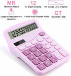 Office Desk Calculator, Cute Calculator for Kids, Basic Calculators Desktop, Dual Power Simple Financial Calculator with Big Button Large Display for Office Home and School (Purple)