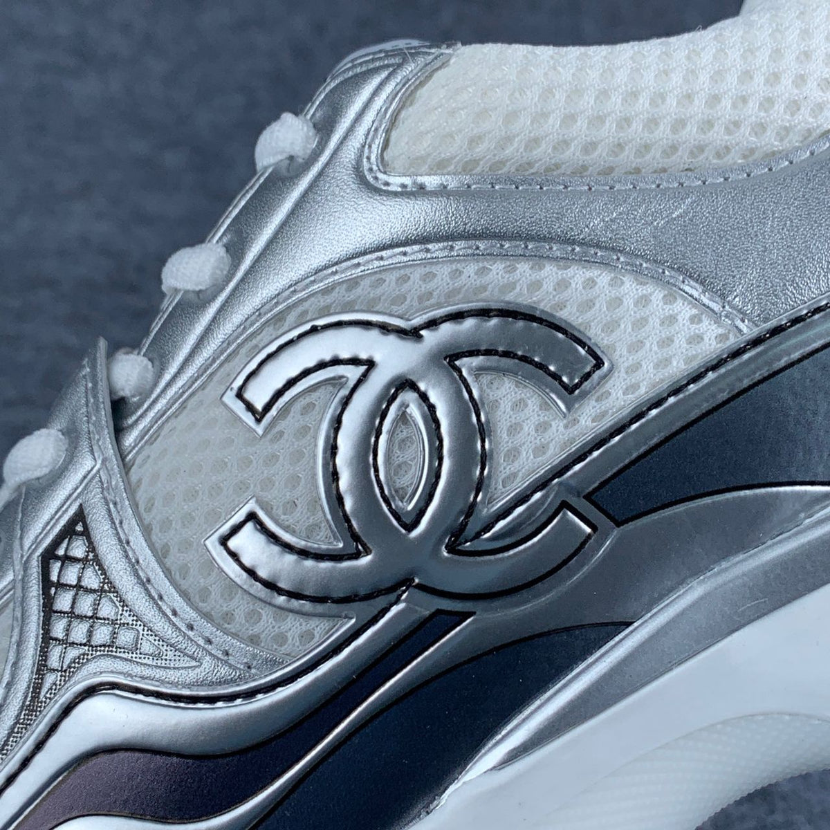 Chanel CC Logo Sneaker ‘Grey Silver’
