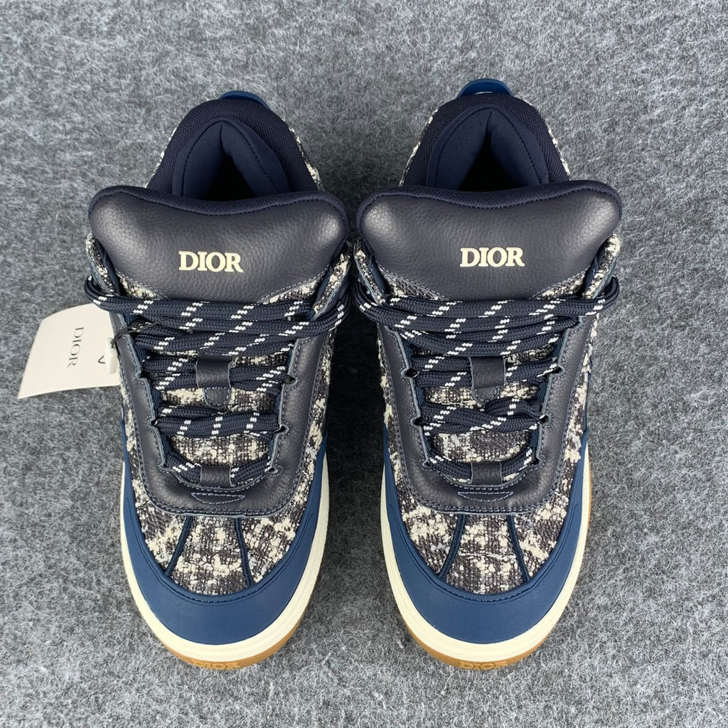 Dior B9S Skater Sneakers 'Dark Navy Tweed'