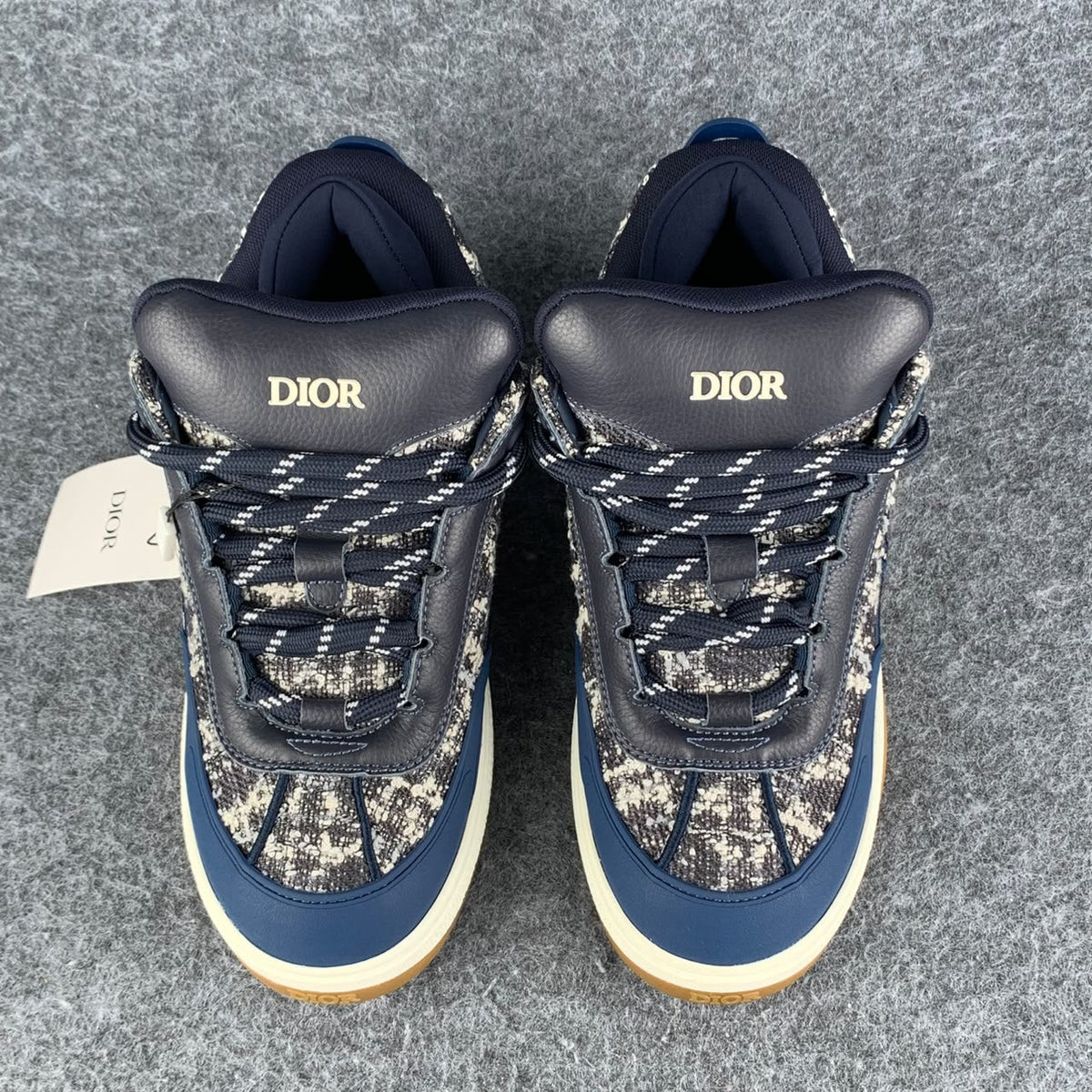 Dior B9S Skater Sneakers 'Dark Navy Tweed'