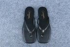 Chanel Lambskin CC Thong Sandals 'Black'