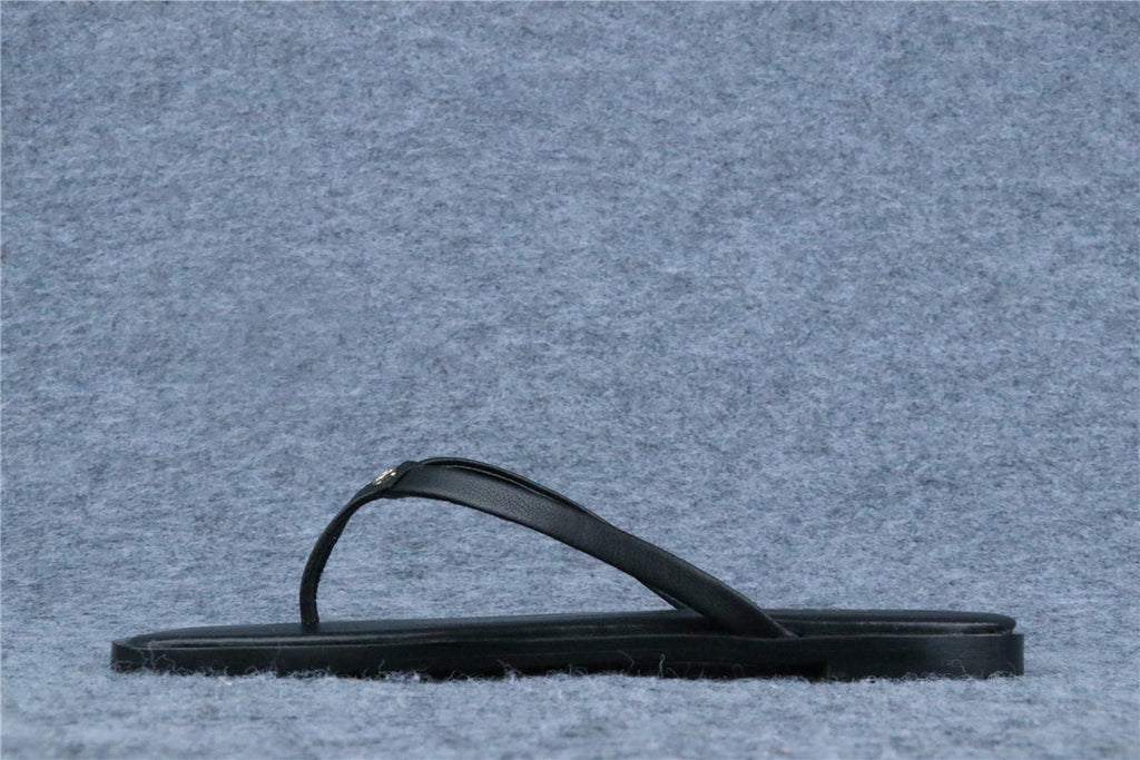 Chanel Lambskin CC Thong Sandals 'Black'