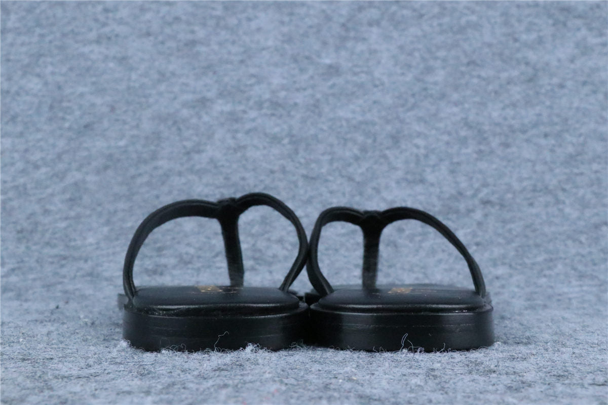 Chanel Lambskin CC Thong Sandals 'Black'