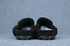 Prada Triangle Logo-Plaque Shearling Backless Loafer
