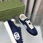 GG INTERLOCKING G SNEAKER DENIM BLUE SUEDE