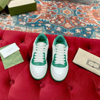 GUCCI 26S SNEAKERS IN WHITE MIX GREEN CALFSKIN