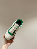 GUCCI 26S SNEAKERS IN WHITE MIX GREEN CALFSKIN